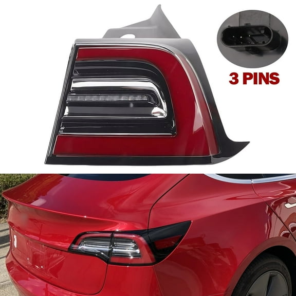 Tail Light for 2017‑2023 Tesla Model 3/Model Y, Car Outer Tail Light 3Pins Right Side Rear Brake Lamp Replacement for Model 3/Y Outer Tail Light