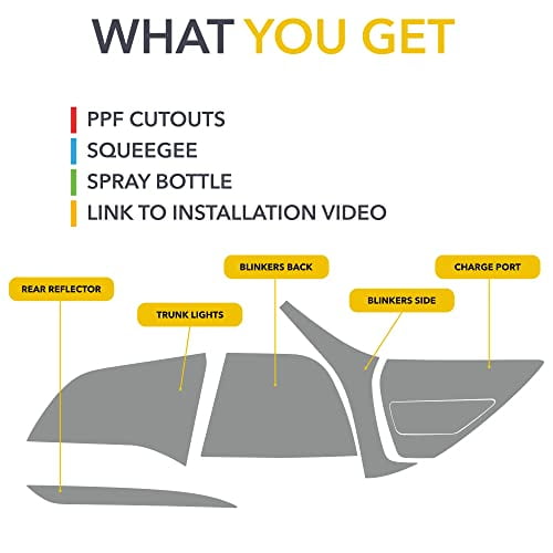 Tail Lights Clear PPF for Tesla Model Y 2019-2025 and Tesla Model 3 2018-2023, Clear Tail Lamp Cover Overlay - Durable 8mil Paint Protection Film Rock Guard Anti Scratch Shield