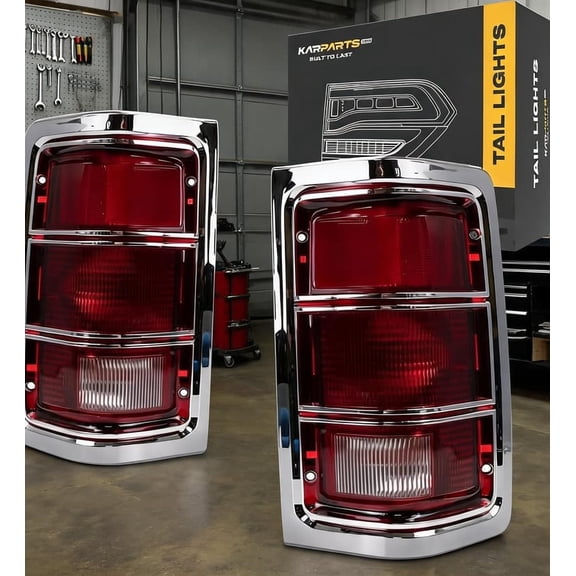 Tail Lights for 1981 Dodge Ram, Charger, and Pickup | Halogen, Waterproof, Clear Lens, Rear Mount | Includes Driver and Passenger Sides