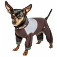 thumbnail image 1 of Tail Runner 4-Way-Stretch Breathable Full Bodied Performance Dog Track Suit - Brown & Grey, Medium, 1 of 1