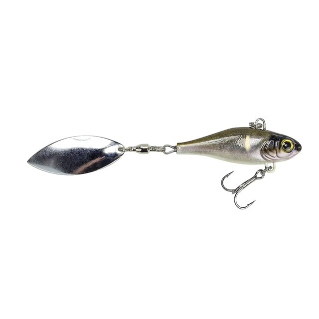 Tail Spin Spinner baits for Bass Explosive Strikes, Silver Leaf