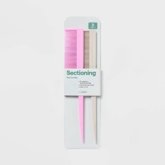 Tail Styling Combs - 2pc - Pink and Gray