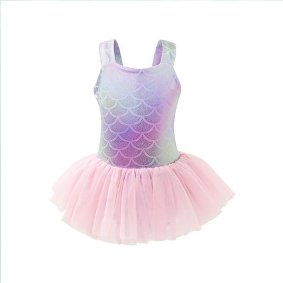Tail Swimwear For Girls Swimsuit With Sparkly Scale Design Two Piece Tankini Top And Flowy Skirt