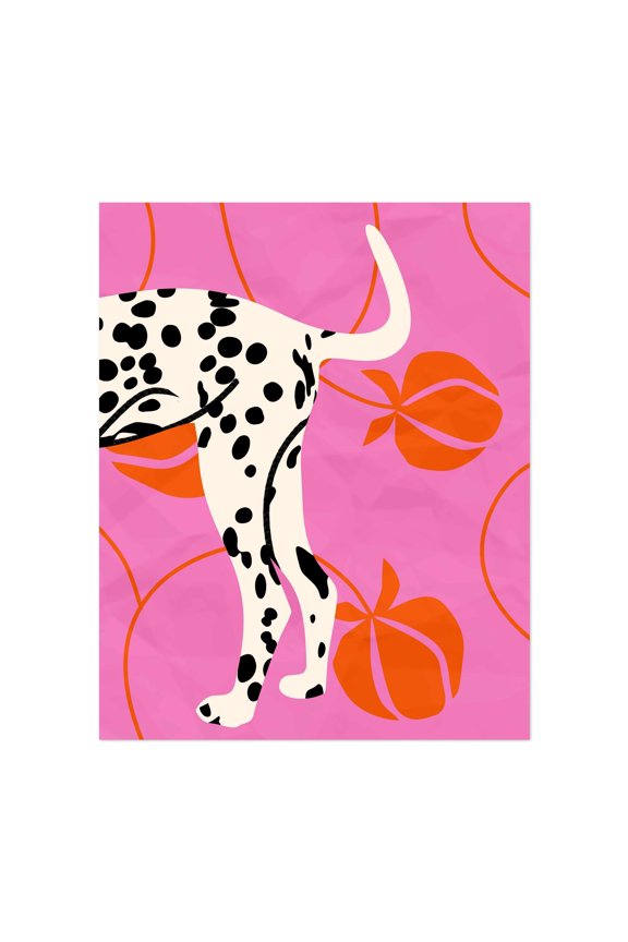 Tail & Texture - Illustration Dog Abstract Animal Modern Art Pop Art Pattern Humor Unframed Wall Art Print 6 x 8 inches