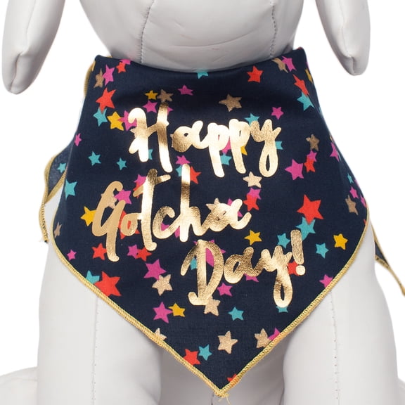 Tail Trends Happy Birthday Dog Bandana Happy Gotcha Day Design Fits Medium to Large Sized Dogs - 100% Cotton