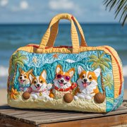 Tail-Wag Magic Quilted Travel Bag, Custom Weekender Duffle, Lightweight Gym Bag, Vacation Gift