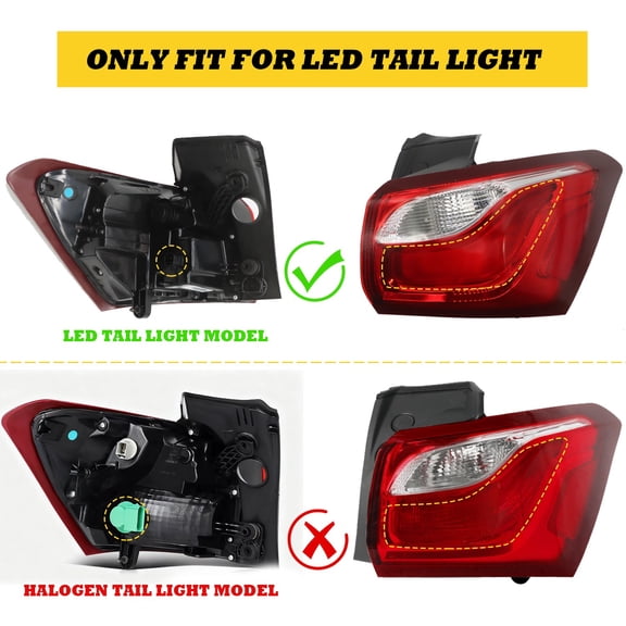 TailLight Brake Lamp Assembly LED For Chevrolet Equinox 2018-2021 Passenger Side