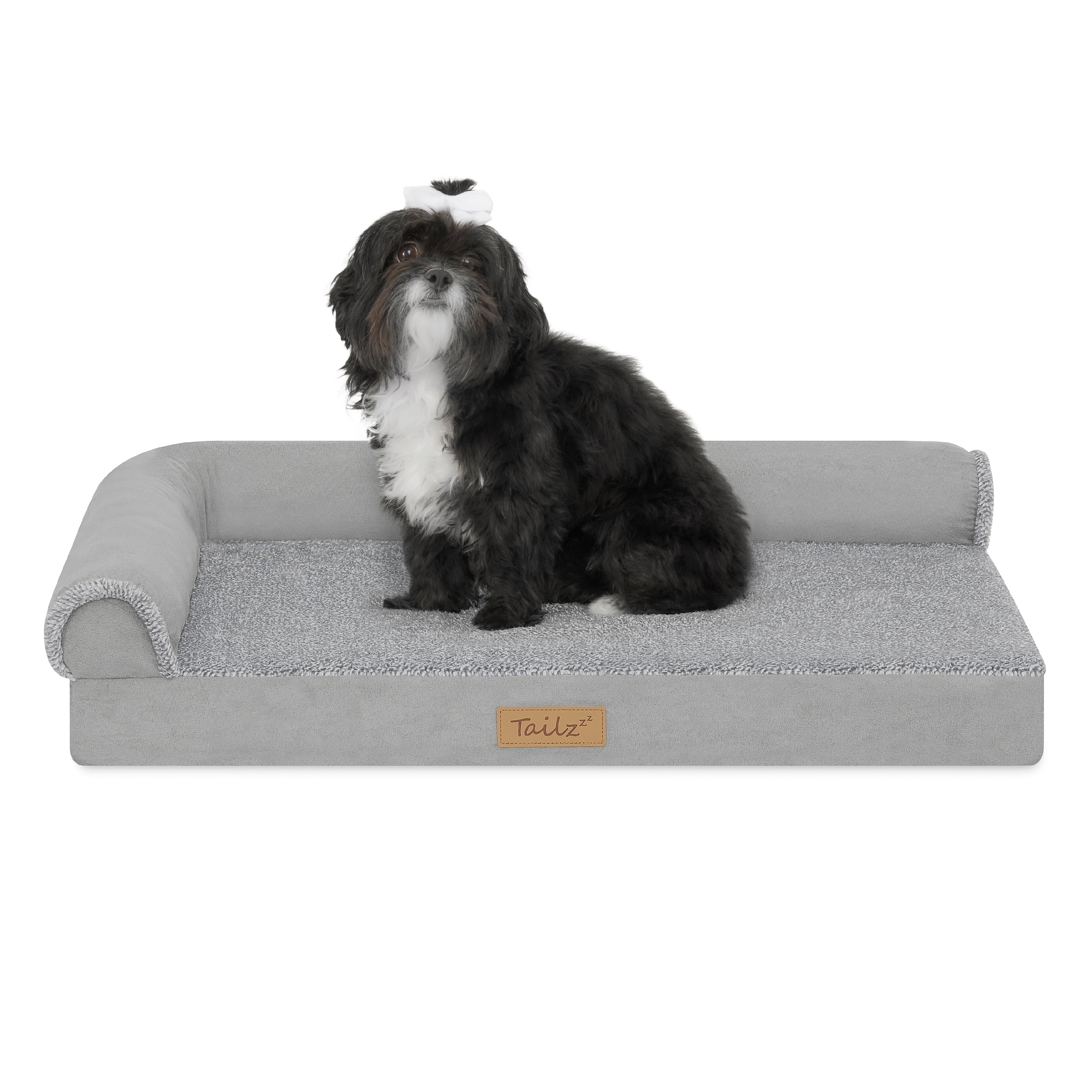 TailZzz Orthopedic Gray Polyester Pet Mattress for Small to Medium Dogs