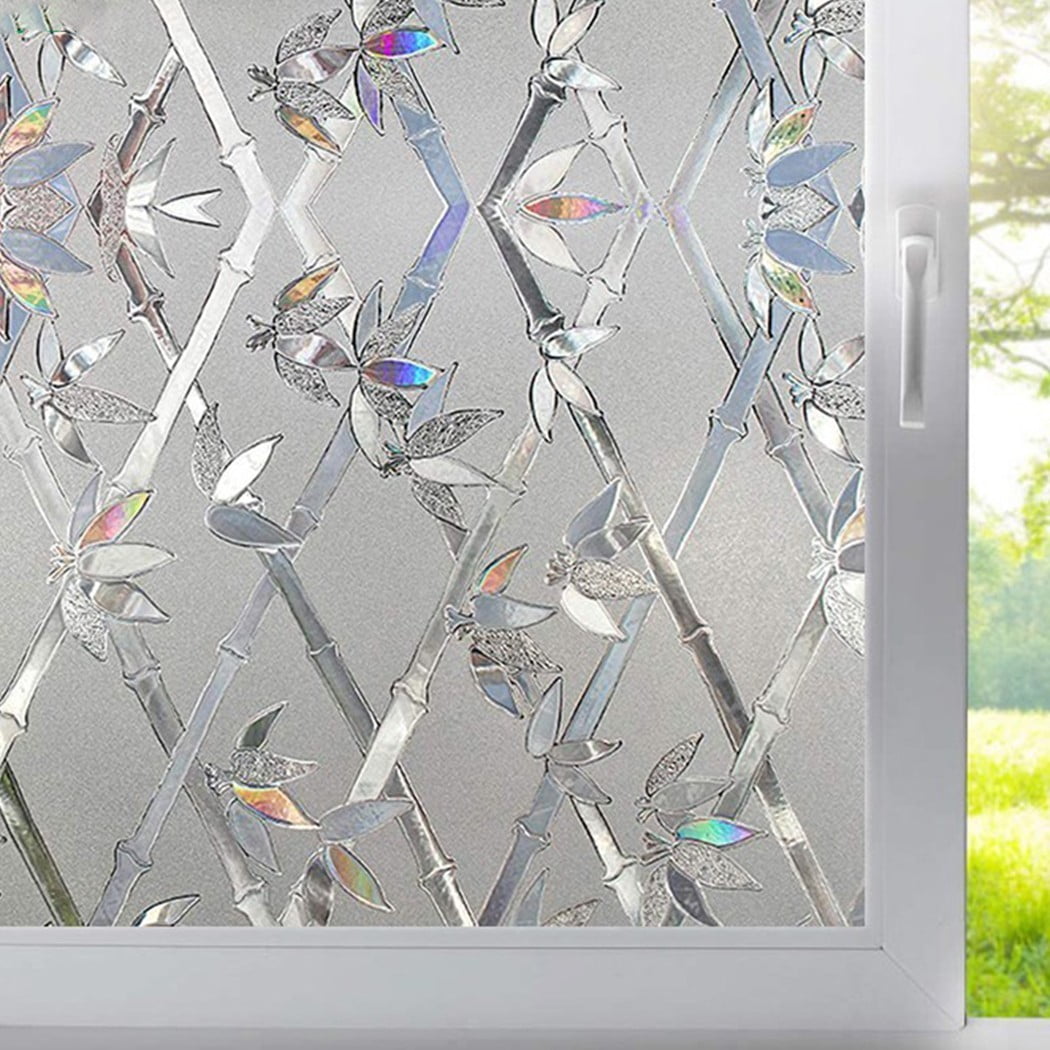Sanmadrola 17.7''x78.7'' Window Privacy Film, Frosted Glass Covering, Non-Adhesive For Home & Office