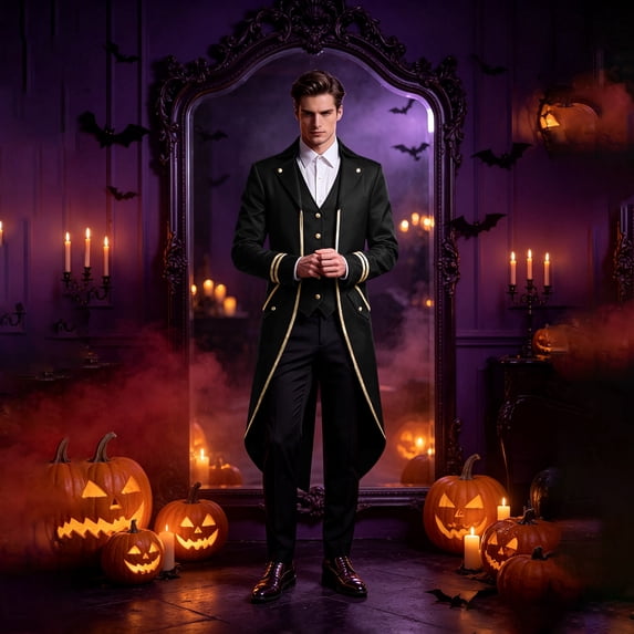 Tailcoat Tuxedo Jacket, Pirate Coat, Frock Coat Magician, Vampire Costume, Mens Pirate Coat Steampunk Tailcoat Halloween | Medieval Gothic Vampire Frock Coat, Joker Costume , Theme Party, Black L