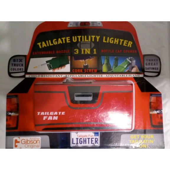 Tailgate 3-In-1 Utility Lighter, Cork Screw & Bottle Cap Opener (Red)