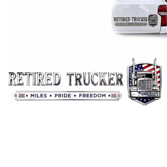Tailgate Badge for Car Body Styling, Metal Raised Letter Exterior Sign with Themed Accent Detail, 1 Piece