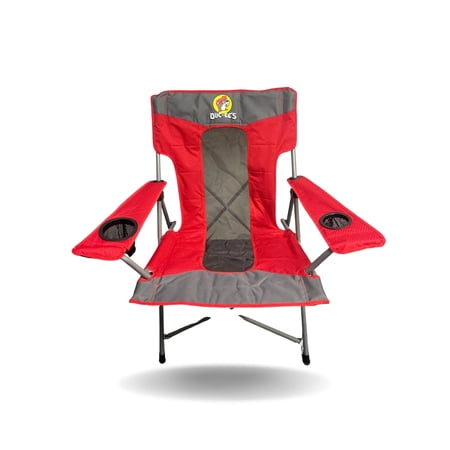Buc-ee's Tailgate Steel Outdoor Folding Chair, Red and Gray