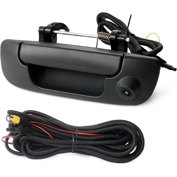 Tailgate Handle Backup Camera Compatible with 2002-2009 Dodge Ram 1500 2500 3500 Tailgate Latch Door Handle Rear View Reverse Camera IP68 Waterproof Safety Night Vision Replaces# 55276237AA