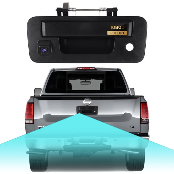 Tailgate Handle Backup Camera for Nissan Titan 2013-2015 Replacement, 1080P HD Rearview Camera Night Vision IP68 Waterproof Wide Angle Truck Reversing Camera