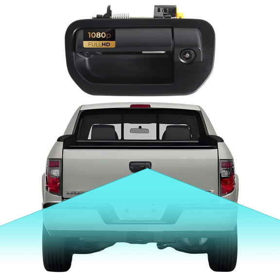 Tailgate Handle Backup Camera for Honda Ridgeline 2006-2014, HD Night Vision Rearview Camera IP68 Waterproof 1080P Wide Angle Truck Reversing Camera