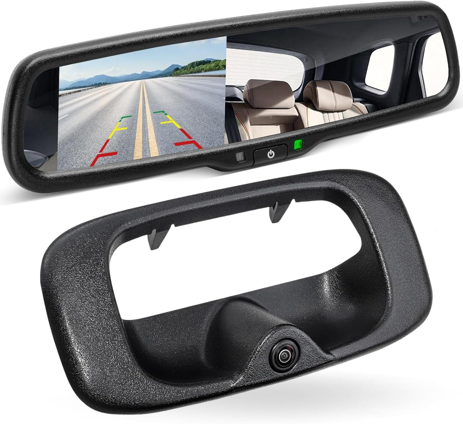 GreenYi Wireless 5 Inch Rear View Mirror Monitor Kit AHD 1080P Reverse - View #9