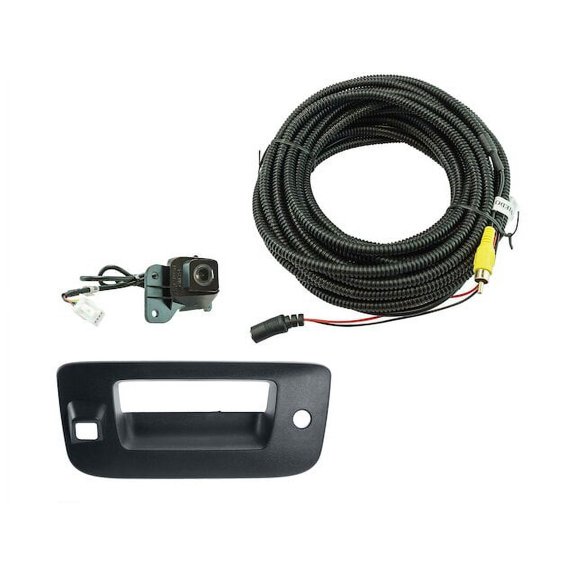 Tailgate Handle Bezel with Park Assist Camera 3 Piece - Compatible with 2007 - 2014 Chevy Silverado 2500 HD 2008 2009 2010 2011 2012 2013