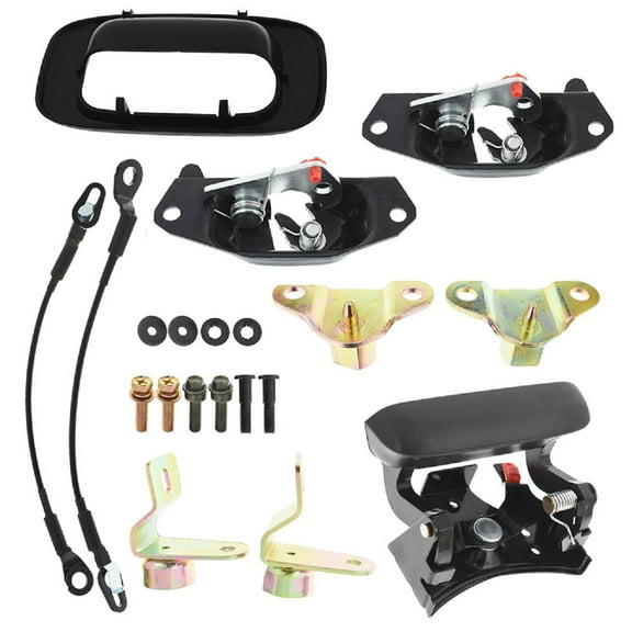 Tailgate Handle Hinge Latch Striker Cable Kit Replacement for Chevrolet Silverado 1500 2500 3500 Replaces 15074253 15074252 88981030 Compatible with GMC Sierra 1999-2007