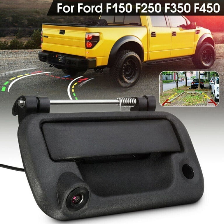 Tailgate Handle With Backup Camera - Compatible With Ford F150, F250, F350 (2004-2016), Black Bezel