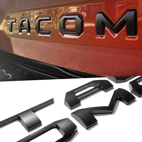 Tailgate Insert Letters Compatible with Tacoma 2024 2025 3D Emblems with Strong 3-m Adhesive Matte Black