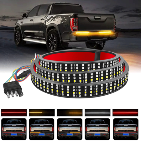 Tailgate LED Light, 60inch IP67 Waterproof Brake Reverse Backup and Turn Signal Light Bar for Trucks SUVs Jeeps