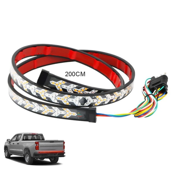 Tailgate Light Bar Strip, 60 Inch Truck Dynamic Taillight, LED Light Bar Break Reverse, Turn Strip, Red & Amber Sequential Lights, Waterproof Flexible Tailgate Lights for Cars