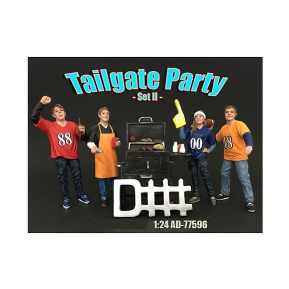 "Tailgate Party" Set II 4 piece Figurine Set for 1/24 Scale Models by American Diorama