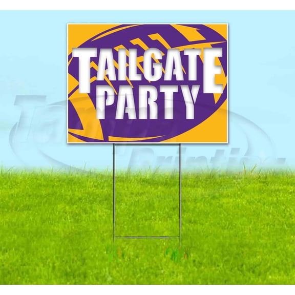 Tailgate Party Vikings (18" x 24") Yard Sign, Includes Metal Step Stake