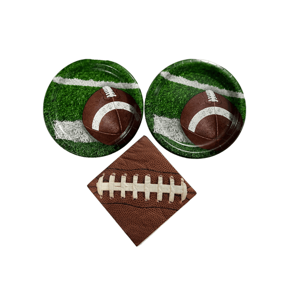 Tailgate Rush Football Party Bundle for 16 Guests with Plates and Napkins