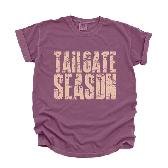 Tailgate Season Block Distressed - Women's Garment Dyed Graphic T-Shirt
