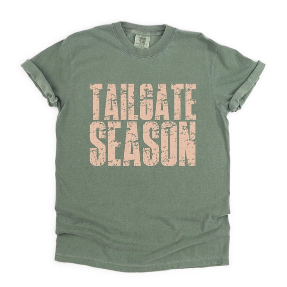 Tailgate Season Block Distressed - Women's Garment Dyed Graphic T-Shirt