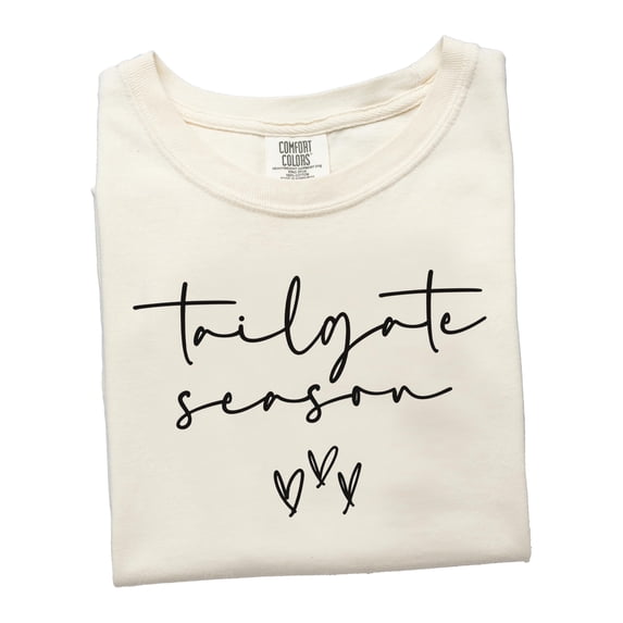 Tailgate Season Shirt for Women and Teens Tailgating T-Shirt for Sports Fan Ivory Shirt Adult Medium