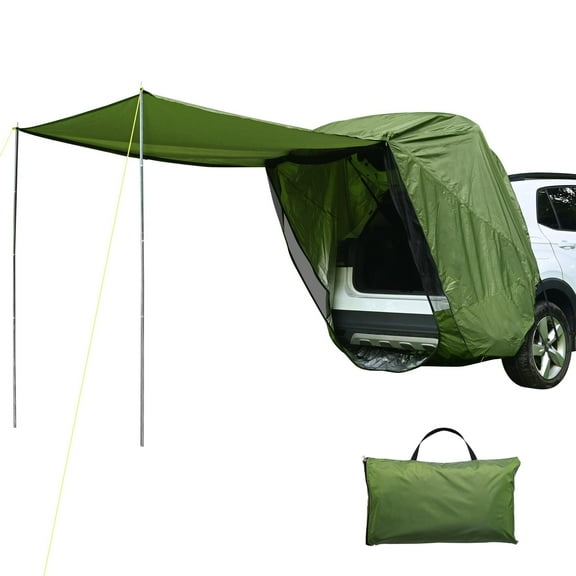 Yescom Universal Tailgate Tent with Pole for SUV/Van/MPV/CUV Camping Travel Hatchback Awning Shade Mesh Net Waterproof Green