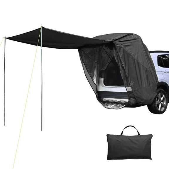Yescom Universal Tailgate Tent with Pole for SUV/Van/MPV/CUV Camping Travel Hatchback Awning Shade Mesh Net Waterproof Black