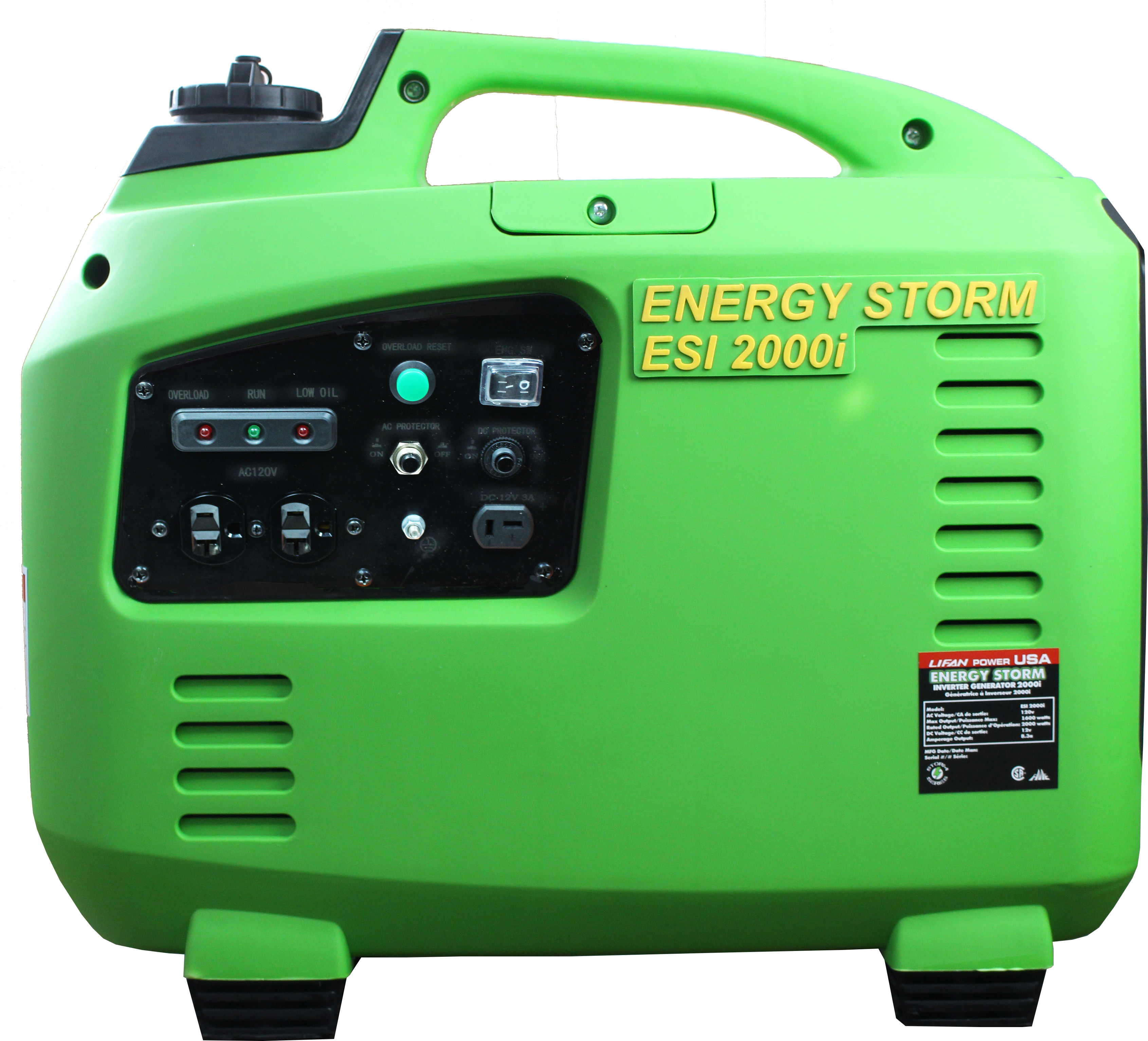 Tailgater/Camping Special, Energy Storm ESi2000i-CA (California Sales Compliant) 105cc Gasoline Powered Inverter Generator, light weight power, 50 State and Canada Sales Compliant - image 1 of 3