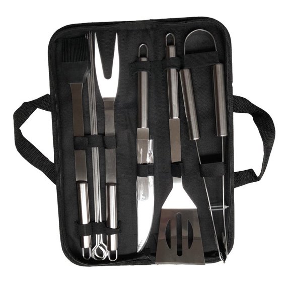 Tailgater Tire Table BBQ Grilling Set Stainless Steel 9pc Including Carry Case