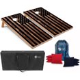 thumbnail image 1 of Tailgating Pros Cornhole Boards - 4'x2' Wood Pattern Cornhole Game w/Carrying Case & Set of 8 Corn Hole Bean Bags w/Tote, 1 of 9