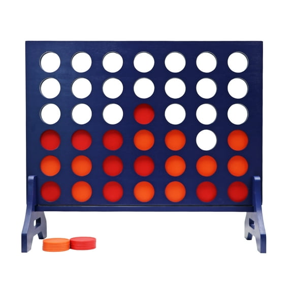 Tailgating Pros Premium Giant Four in a Row with Carrying Case - Jumbo Oversized Outdoor Yard Game - Connect Multiple Pucks in a Row to Win - Many Puck Colors Available!