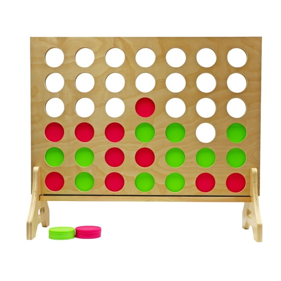 Tailgating Pros Premium Giant Four in a Row with Carrying Case - Jumbo Oversized Outdoor Yard Game - Connect Multiple Pucks in a Row to Win - Many Puck Colors Available!