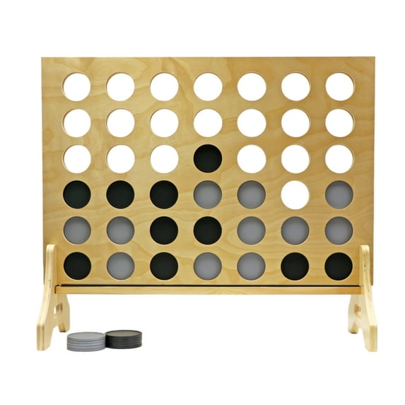 Tailgating Pros Premium Giant Four in a Row with Carrying Case - Jumbo Oversized Outdoor Yard Game - Connect Multiple Pucks in a Row to Win - Many Puck Colors Available!