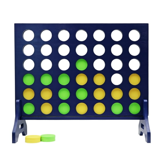 Tailgating Pros Premium Giant Four in a Row with Carrying Case - Jumbo Oversized Outdoor Yard Game - Connect Multiple Pucks in a Row to Win - Many Puck Colors Available!