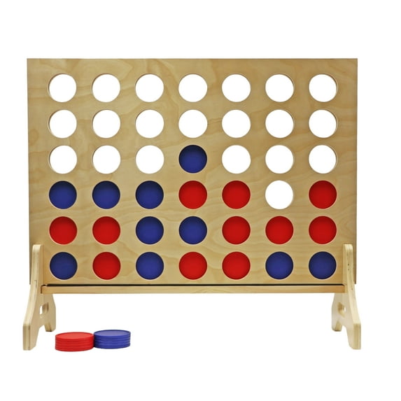 Tailgating Pros Premium Giant Four in a Row with Carrying Case - Jumbo Oversized Outdoor Yard Game - Connect Multiple Pucks in a Row to Win - Many Puck Colors Available!