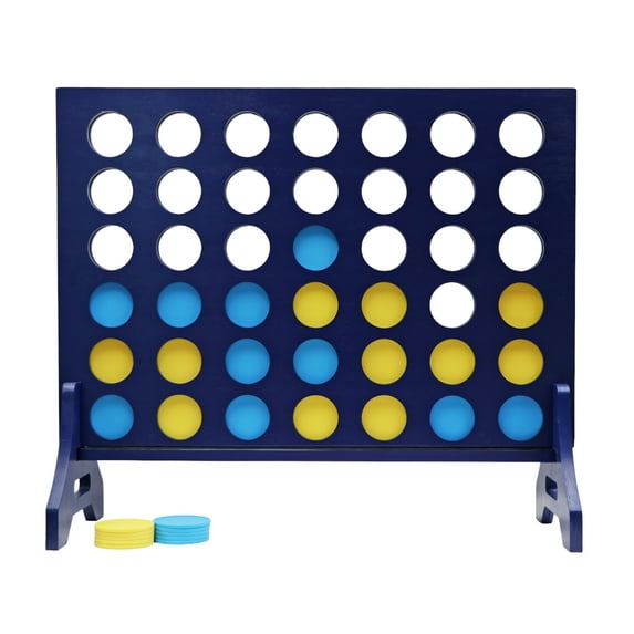Tailgating Pros Premium Giant Four in a Row with Carrying Case - Jumbo Oversized Outdoor Yard Game - Connect Multiple Pucks in a Row to Win - Many Puck Colors Available!