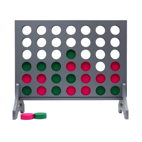 Tailgating Pros Premium Giant Four in a Row with Carrying Case - Jumbo Oversized Outdoor Yard Game - Connect Multiple Pucks in a Row to Win - Many Puck Colors Available!