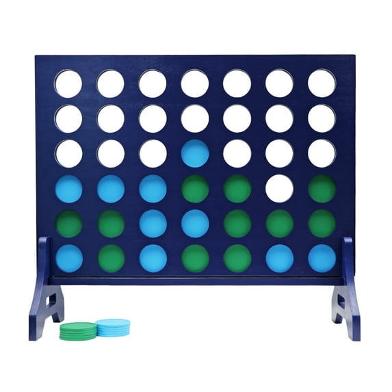 Tailgating Pros Premium Giant Four in a Row with Carrying Case - Jumbo Oversized Outdoor Yard Game - Connect Multiple Pucks in a Row to Win - Many Puck Colors Available!