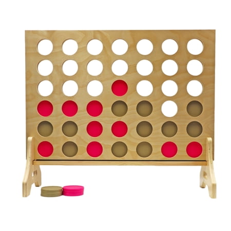 Tailgating Pros Premium Giant Four in a Row with Carrying Case - Jumbo Oversized Outdoor Yard Game - Connect Multiple Pucks in a Row to Win - Many Puck Colors Available!
