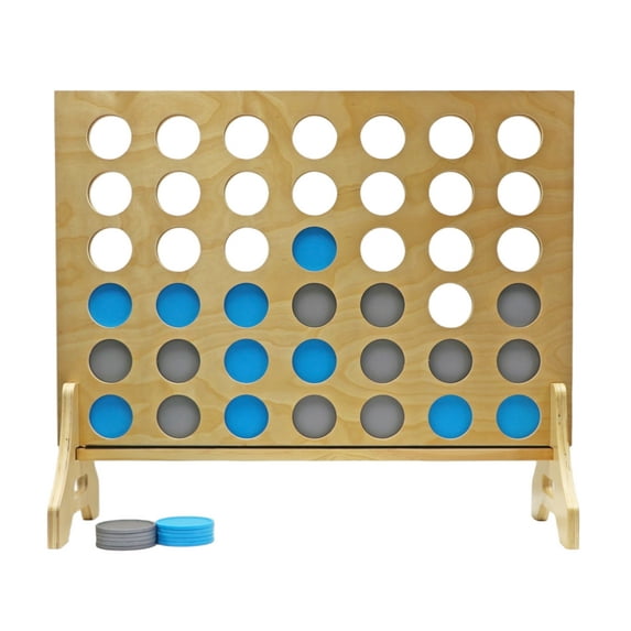 Tailgating Pros Premium Giant Four in a Row with Carrying Case - Jumbo Oversized Outdoor Yard Game - Connect Multiple Pucks in a Row to Win - Many Puck Colors Available!