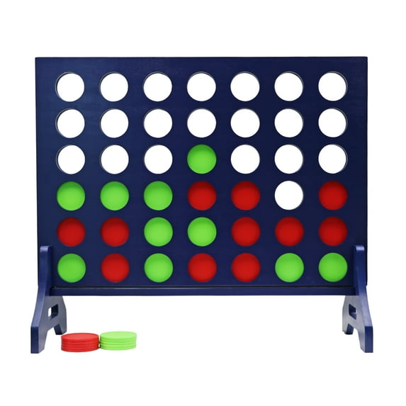 Tailgating Pros Premium Giant Four in a Row with Carrying Case - Jumbo Oversized Outdoor Yard Game - Connect Multiple Pucks in a Row to Win - Many Puck Colors Available!