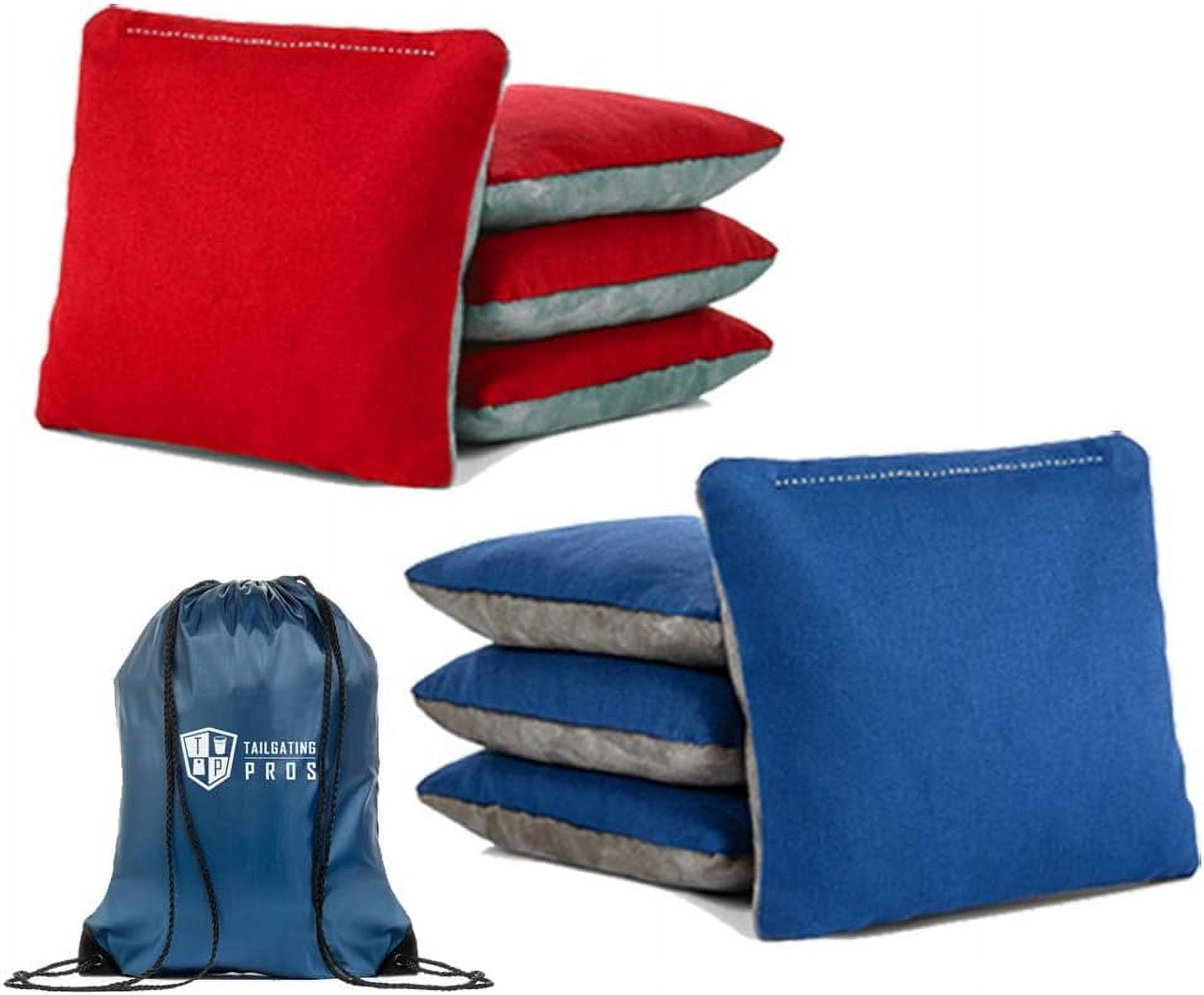 Slick And Stick Cornhole Bags Tailgating Pros Pro-Style Two-Sided Cornhole Bags Stars W/Navy Suede Crown Royal Cornhole Bags